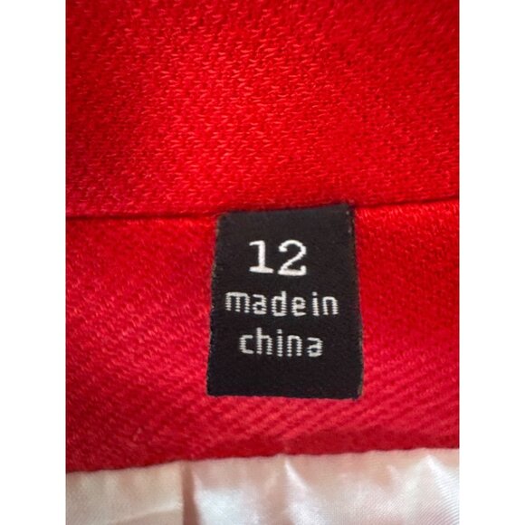 Cabi Lipstick Red Blazer Size 12 Bow Accent & Gold Buttons 3/4 Sleeve Stylish Ja - Picture 5 of 14